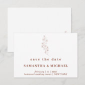 Bloem Boho Terracotta Indie Bewaar de datum Trouwe Kaart (Voorkant / Achterkant)