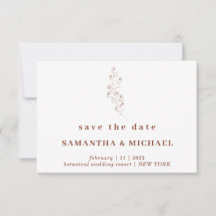 Bloem Boho Terracotta Indie Save the date Huwelijk