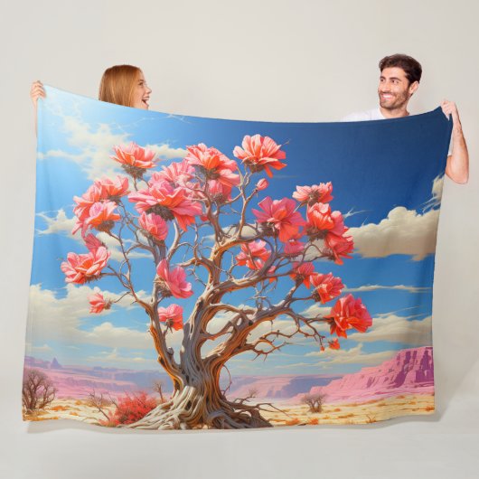 Bloem Boom Fleece Deken (In situ)