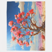 Bloem Boom Fleece Deken (Voorkant)