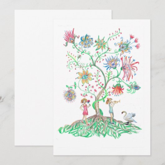 Bloem boom kunst (Voorkant / Achterkant)