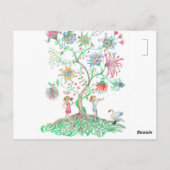 Bloem boom kunst briefkaart (Achterkant)