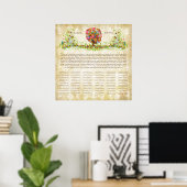Bloem Boom Print Huwelijkscertificaat van de Quak (Thuiskantoor)