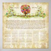 Bloem Boom Print Huwelijkscertificaat van de Quak (Voorkant)