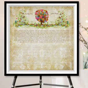 Bloem Boom Print  Huwelijkscertificaat van de Quak