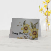  Bloem Bord, Happy Birthday! Kaart (Gele Bloem)