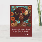 Bloem borduurwerk moederdag met mooi gezicht kaart (Voorkant)