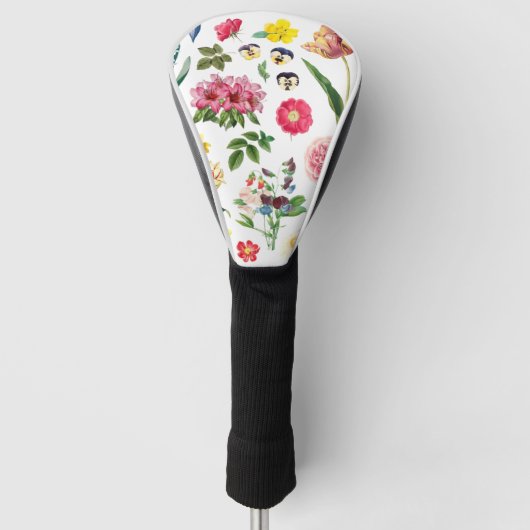  bloem,  botanisch, wilde bloem golfheadcover (Voorkant)
