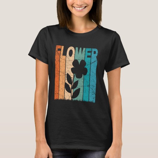 Bloem Botanische Bloemen Liefhebber Retro Flori T-shirt (Voorkant)