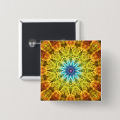 Bloem Bouquet kaleidoscoop Vierkante Button 5,1 Cm (Voorkant /achterkant)