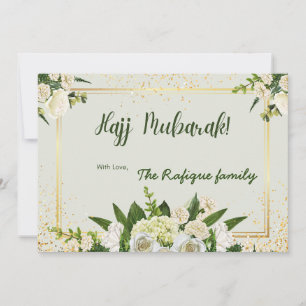 Bloem Bouquet met bericht Hajj Mubarak Notitiekaartje