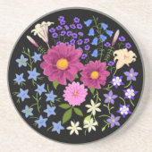 Bloem Bouquet met Dahlia Black Stone Onderzetter (Voorkant)