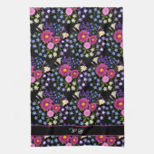 Bloem Bouquet Monogram Black Theedoek (Verticaal)