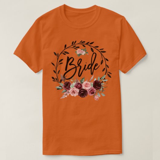 Bloem Bruid Bruiloft Bruidsmeisje Uitstapje Trouwe T-shirt (Design voorkant)