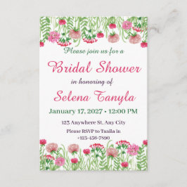 Bloem Bruiloft Bridal Shower Uitnodigingskaart Kaart