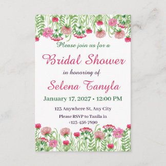 Bloem Bruiloft Bridal Shower Uitnodigingskaart Kaart
