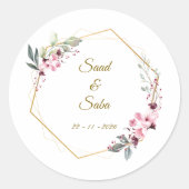 Bloem bruiloft enveloppe sluitzegels favor sticker (Voorkant)