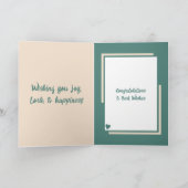 Bloem Bruiloft Gefeliciteerd groene perzik Kaart (Binnen)