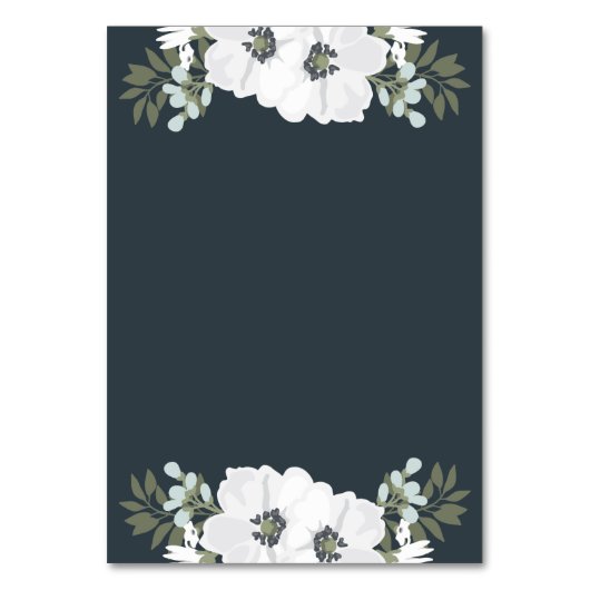 Bloem Bruiloft Plaats Zitkaarten Witte Bloemen Kaart (Achterkant)