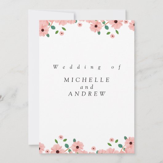 Bloem bruiloft Vector uitnodiging (Achterkant)