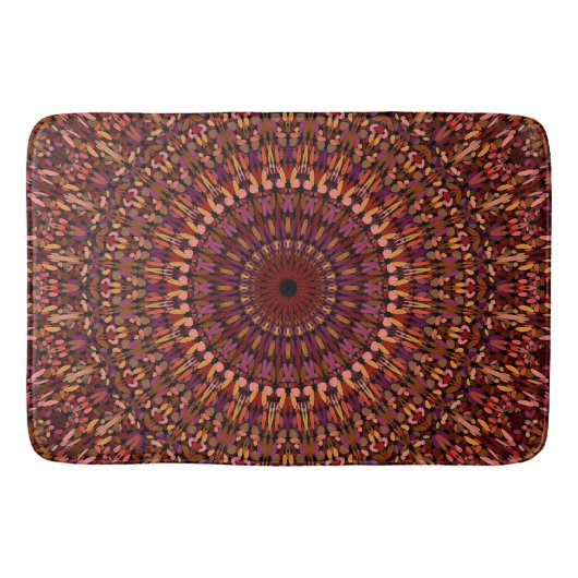 Bloem Bruin Mandala Ontwerp Badmat (Voorkant)
