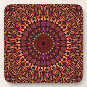 Bloem Bruin Mandala Ontwerp Bier Onderzetter
