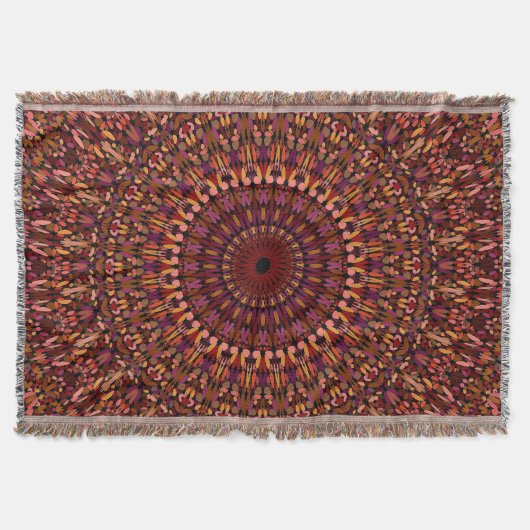 Bloem Bruin Mandala Ontwerp Deken (Voorkant)