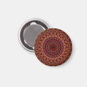 Bloem Bruin Mandala Ontwerp Magneet (Voorkant / Achterkant)