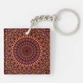 Bloem Bruin Mandala Ontwerp Sleutelhanger (Achterkant)