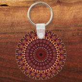 Bloem Bruin Mandala Ontwerp Sleutelhanger (Achterkant)