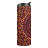 Bloem Bruin Mandala Ontwerp Thermosbeker (Gedraaid links)
