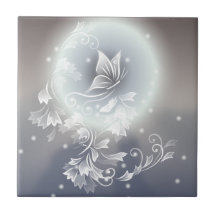Bloem Butterfly Grijs Blauw Dier Fantasy