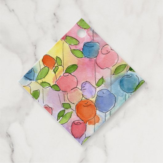 bloem cadeaukaartjes bedankjes labels (Voorkant)