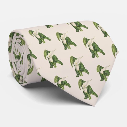 Bloem Calla Lily Green laat kleding hangen Stropdas (Opgerold)