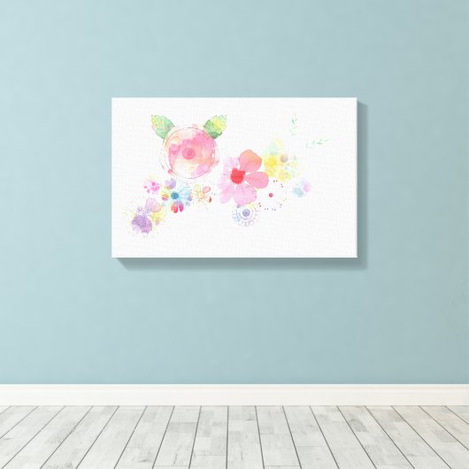 Bloem Canvas Afdruk (Insitu (Houten vloer))