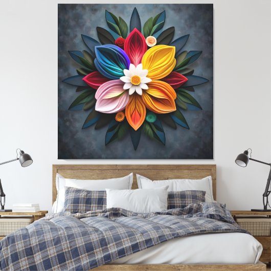 bloem canvas afdruk (Insitu (Slaapkamer))