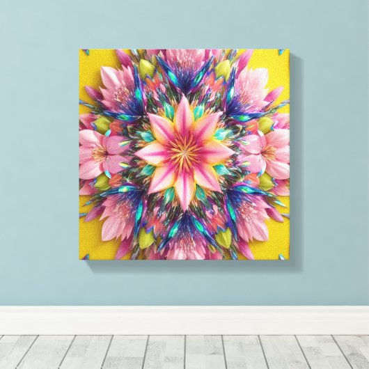 bloem canvas afdruk (Insitu (Houten vloer))