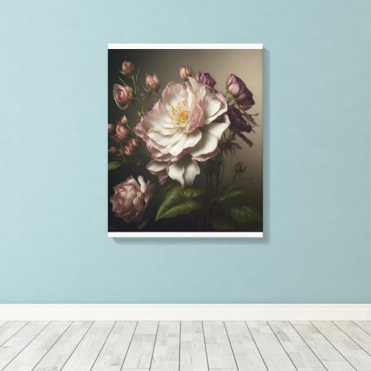  bloem canvas afdruk (Insitu (Houten vloer))