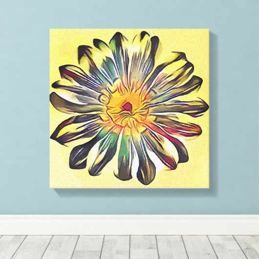 bloem canvas afdruk (Insitu (Houten vloer))