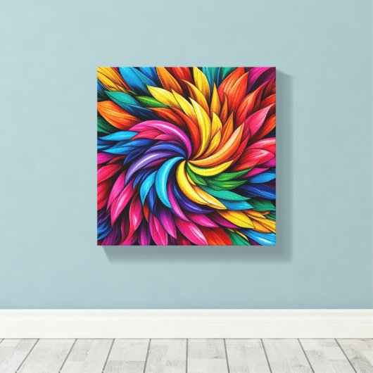 bloem canvas afdruk (Insitu (Houten vloer))