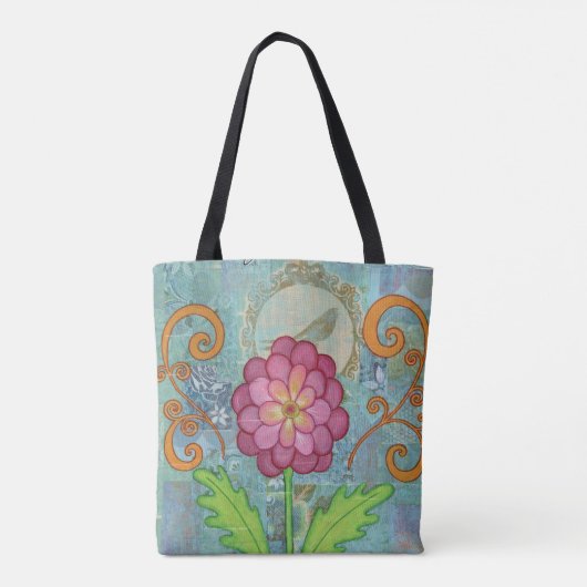 Bloem Canvas tas (Achterkant)
