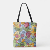 Bloem Canvas tas (Achterkant)