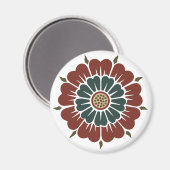 Bloem Chinees Ornament Owen Jones Aziatisch patern Magneet (Voorkant / Achterkant)