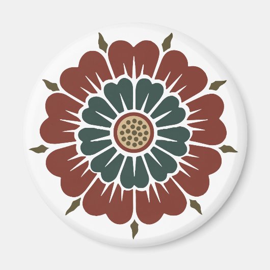 Bloem Chinees Ornament Owen Jones Aziatisch patern Magneet (Voorkant)