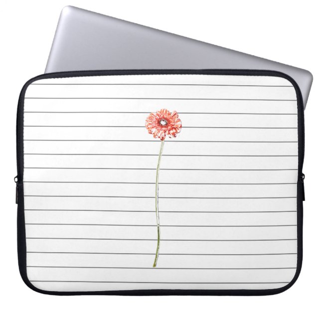 Bloem Chrysanthemum Rode Computer Laptop Hoes (Voorkant)