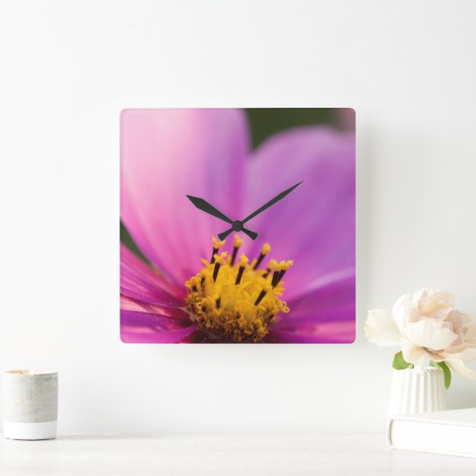 Bloem Close Up Vierkante Klok (Huis)