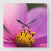 Bloem Close Up Vierkante Klok (Voorkant)