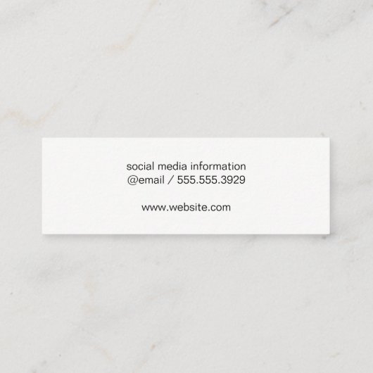 Bloem Close-up / Zwart Wit Mini Visitekaartje (Achterkant)