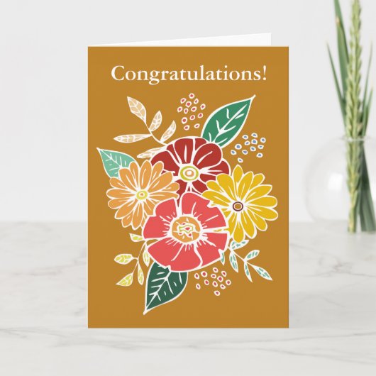 Bloem Collage #6 Gefeliciteerd! Kaart (Voorkant)