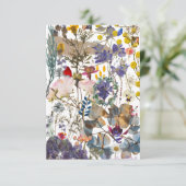 Bloem collage Hartelijk dank (wit) Bedankkaart (Staand voorkant)